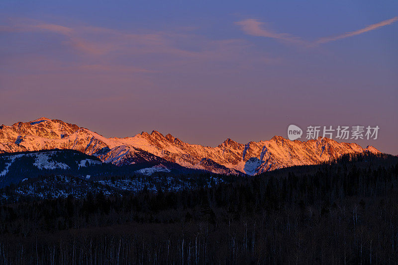 Alpenglow Vail科罗拉多山脉